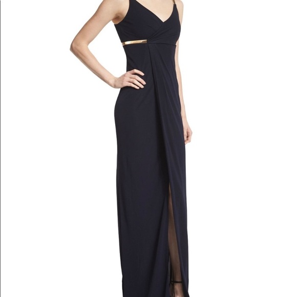 NWOT David Meister navy jersey empire waist gown - Picture 1 of 8